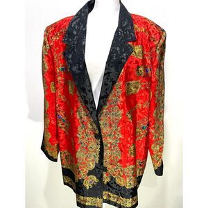 Jornada blazer Vintage USA made festive night old money mob wife red women's L